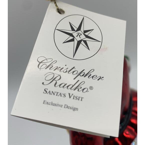 Vtg Radko Exclusive Design Christmas Ornament "SANTA'S VISIT" OG Box Hang Tag - Picture 5 of 9